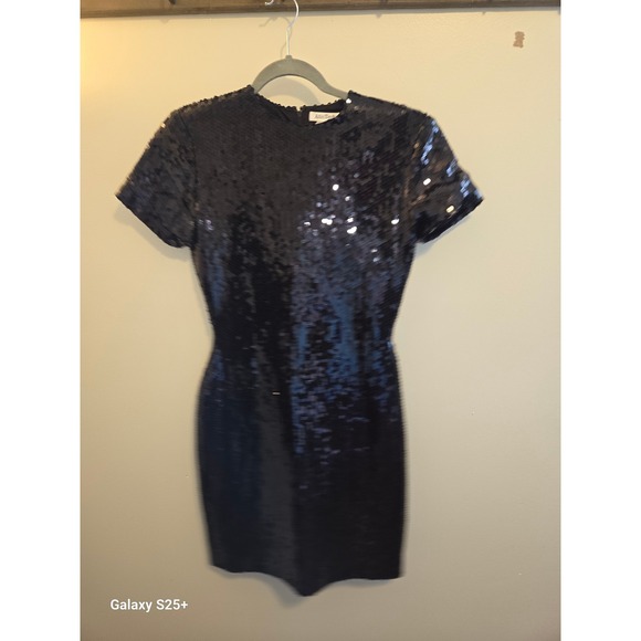 Ann Taylor Dresses & Skirts - Ann Taylor Black Sequin Mini Dress Short Sleeve Cocktail Party Size 6